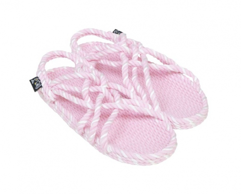 Sandales vegan, sandales boho, nomadic state of mind, sandals for men, sandales for women, modèle JC Twisted Baby pink Marshmallow