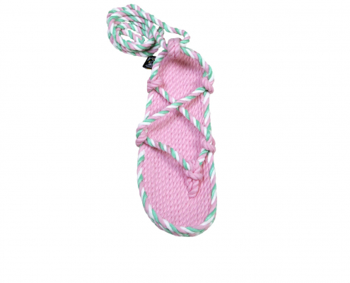 Sandales Boho nomadic state of mind, en corde, sandales femme, modèle Romano 3 Sensi baby pink candy